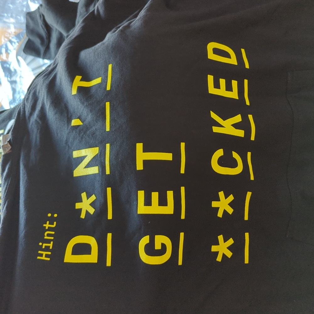 Cybereason "Hint: Don't Get **cked" hacker's light black hoodie